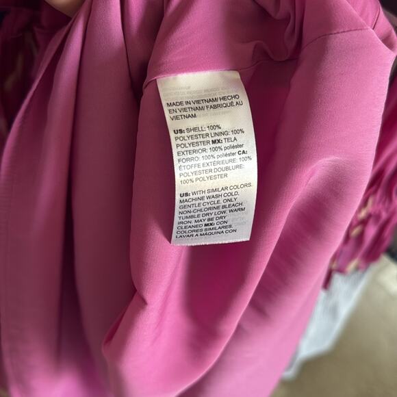 New Chico’s Ikat Tiered Colorful Maxi Dress Pink Women’s 1 P Petite - Picture 6 of 6